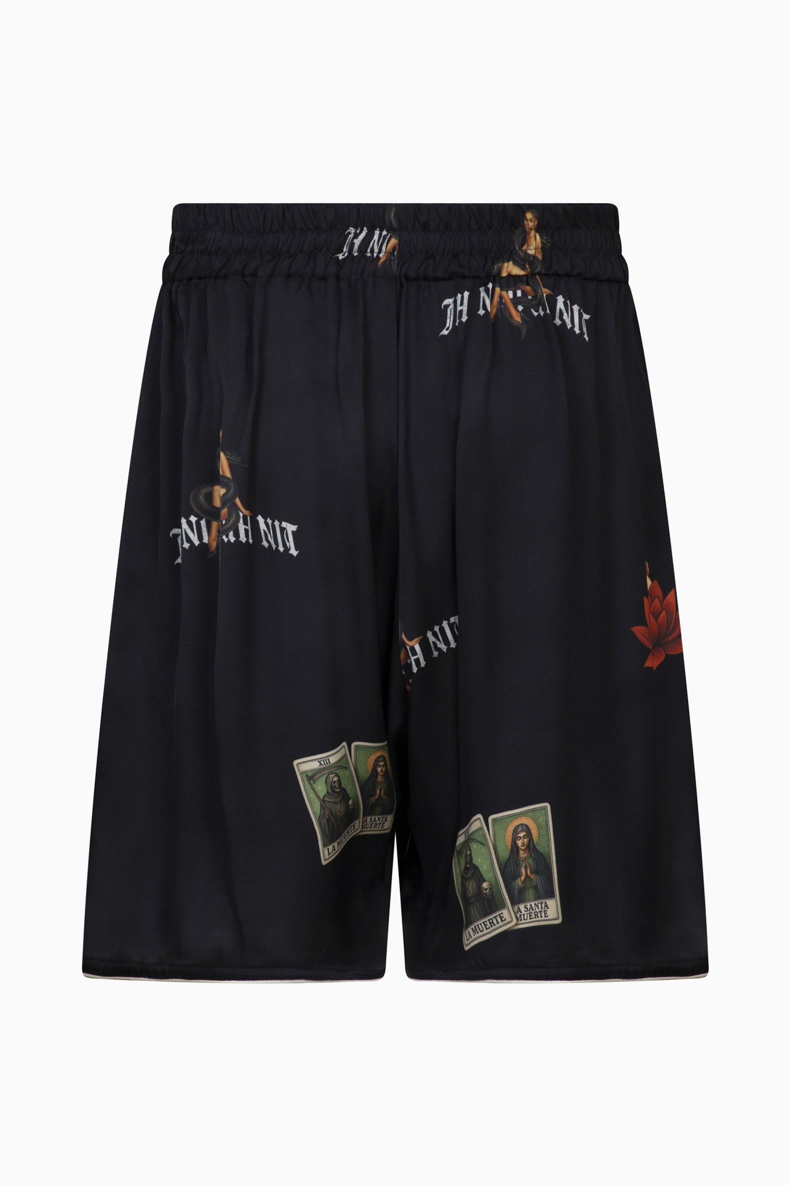 IH NOM UH NIT Dice Dolls shorts with tarot-inspired graphic print on the front