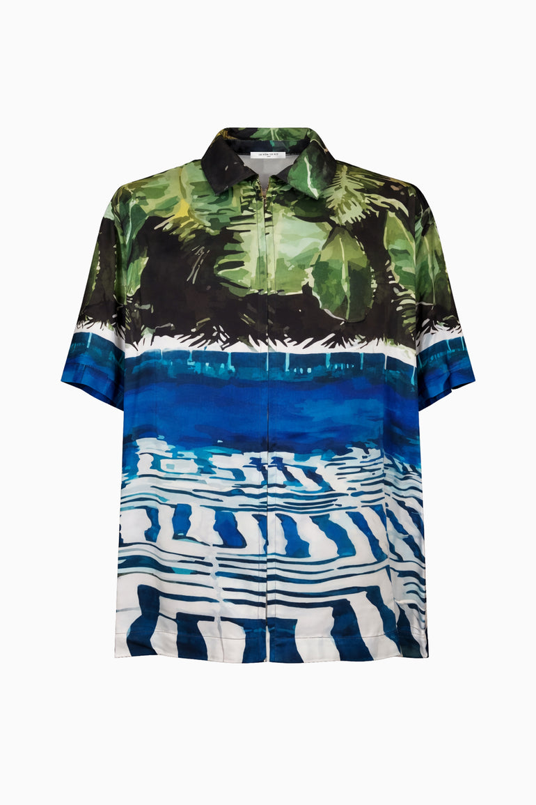 IH NOM UH NIT Swimmingpool short-sleeve shirt with tropical print