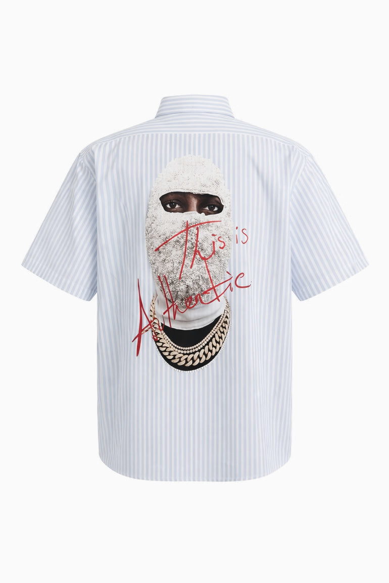IH NOM UH NIT bowling shirt with mask graphic and This is Authentic print on the back