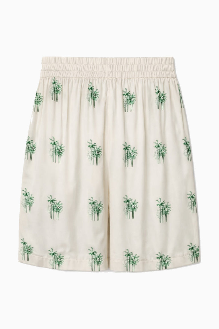IH NOM UH NIT ivory shorts with all-over palm print