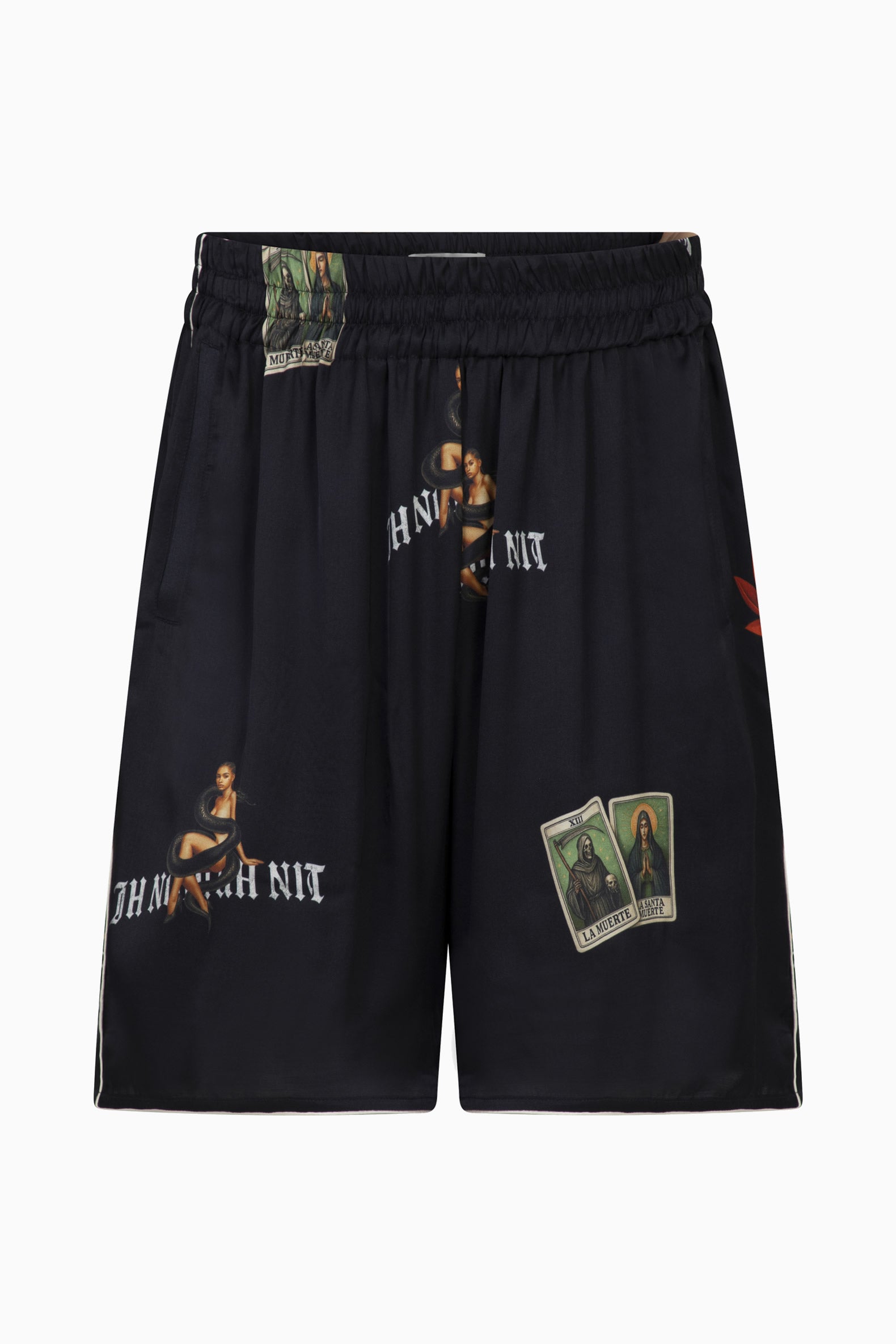 IH NOM UH NIT navy Dice Dolls shorts with all-over print on the back