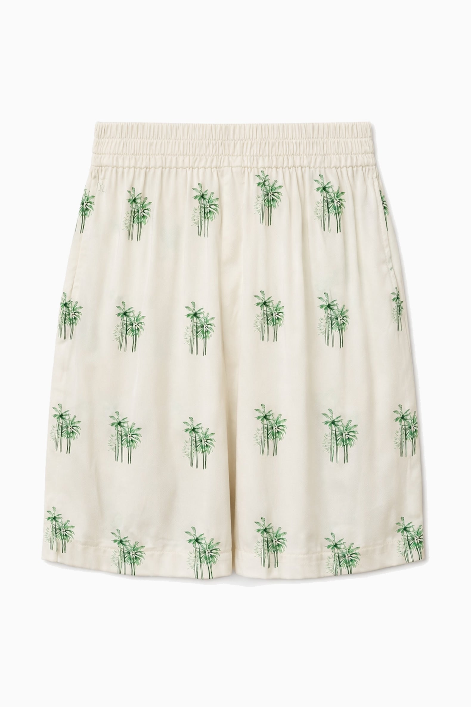 IH NOM UH NIT palm print viscose shorts with elastic waistband
