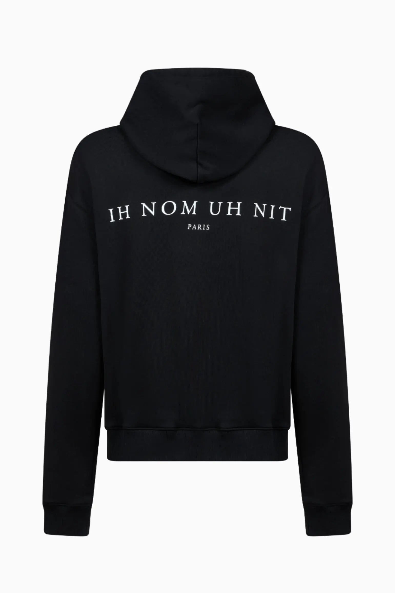 Hoodie with Newspaper style Mask Print Ih Nom Uh Nit.
