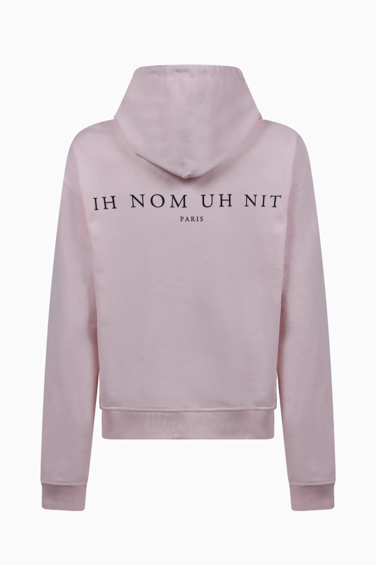 Hoodie with Newspaper style Mask Print Ih Nom Uh Nit.