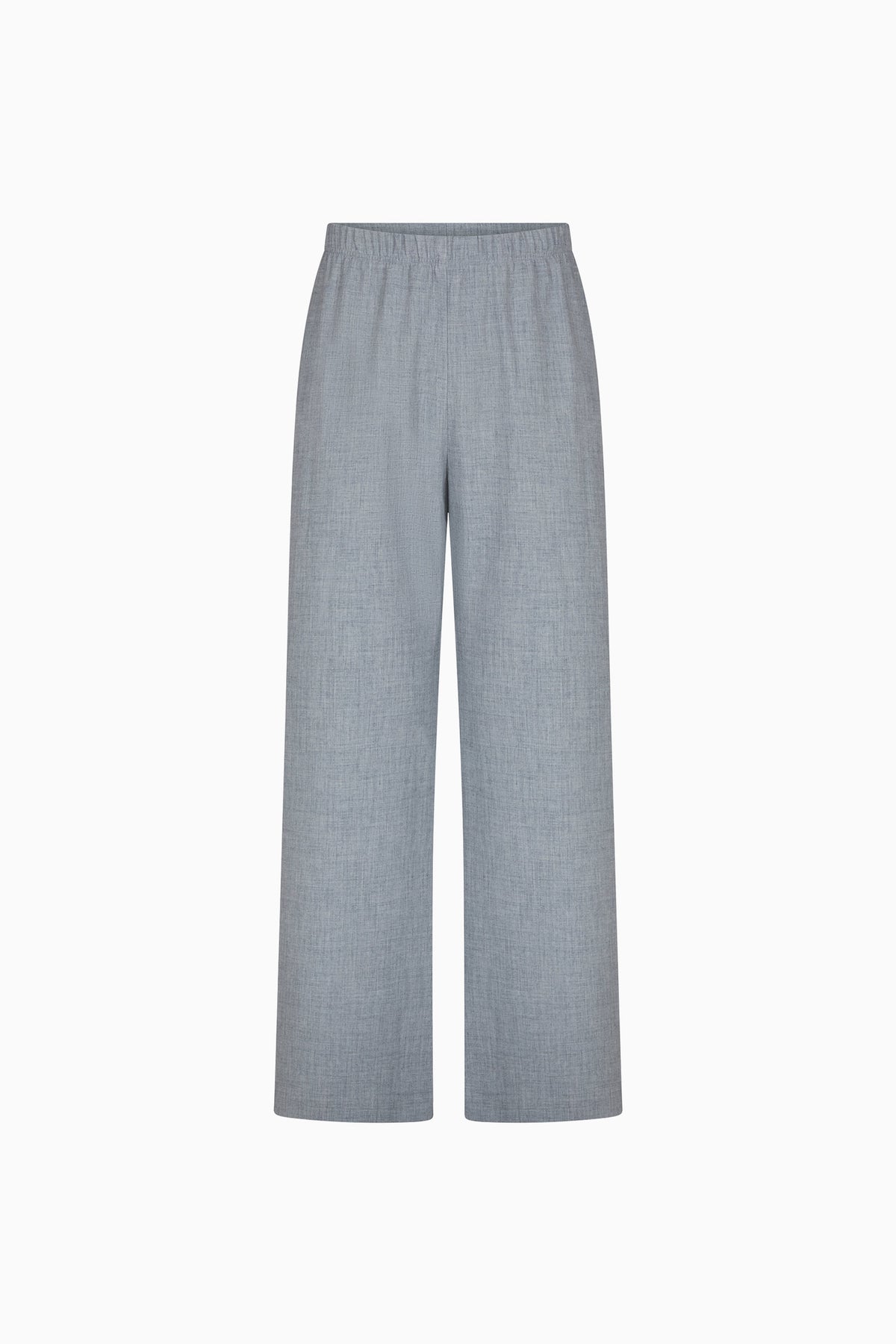 IH NOM UH NIT FW26 grey wide-leg flannel pants with elasticated waistband, front view