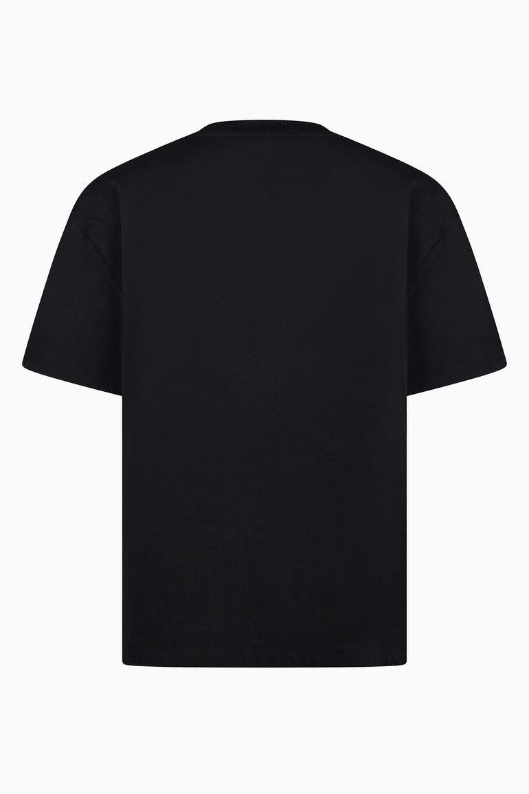 Ih Nom Uh Nit black cotton T-shirt with cowgirl graphic and logo text